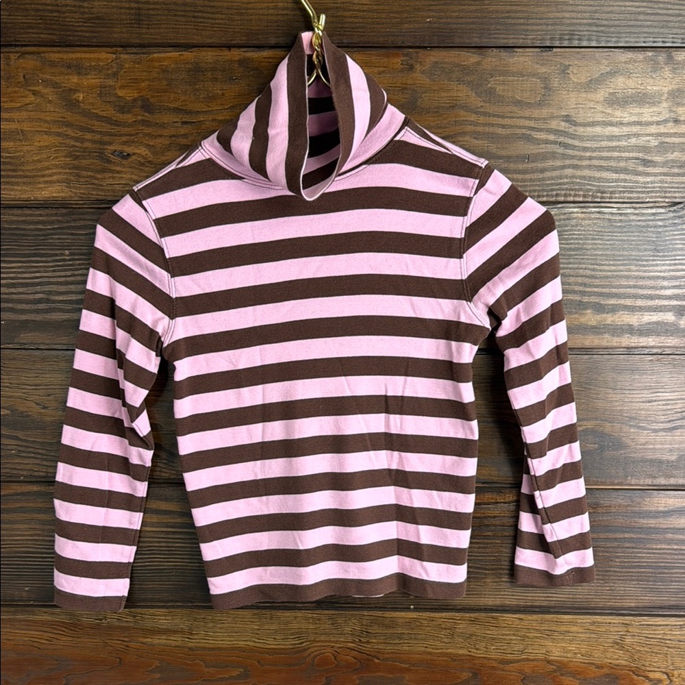 Lydia Jane Striped Pink and Brown Kids Sweater Size Girl 6X
